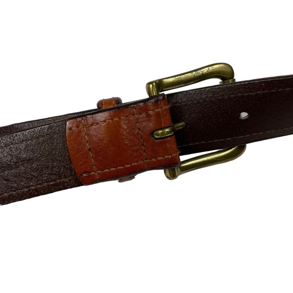 Vintage Polo Ralph Lauren Brown Italian Saddle Leather Bronze Accents Western - Picture 7 of 16